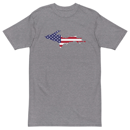 Michigan Upper Peninsula T-Shirt (w/ UP USA Flag) | Men's Heavyweight