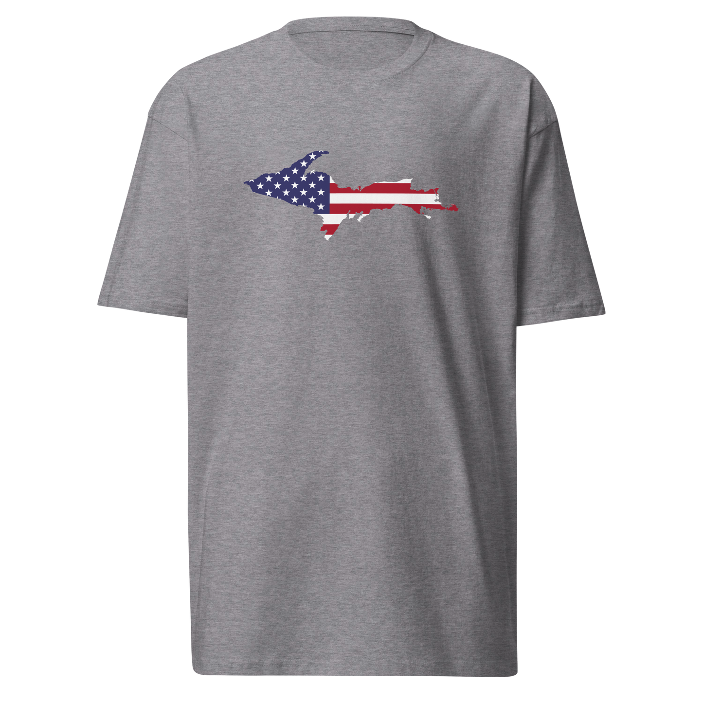 Michigan Upper Peninsula T-Shirt (w/ UP USA Flag) | Men's Heavyweight