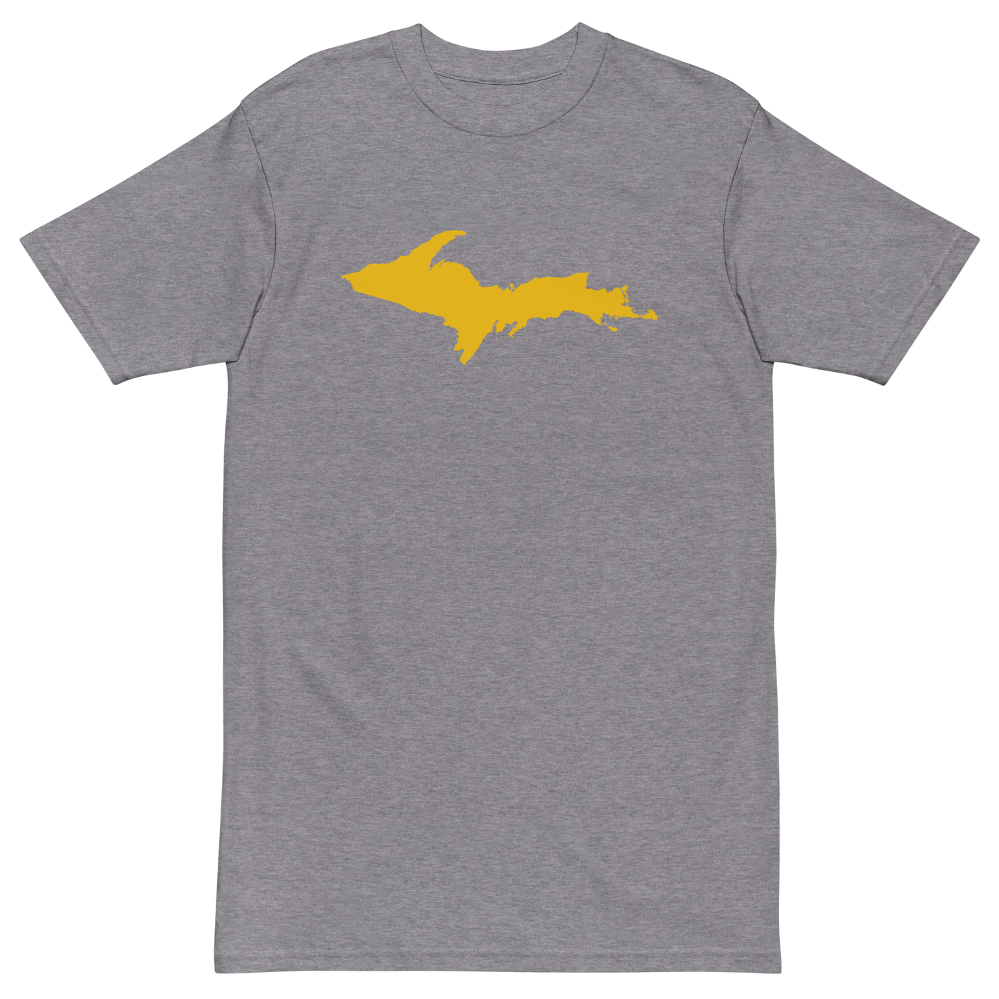 Michigan Upper Peninsula T-Shirt (w/ Gold UP Outline) | Men's Heavyweight