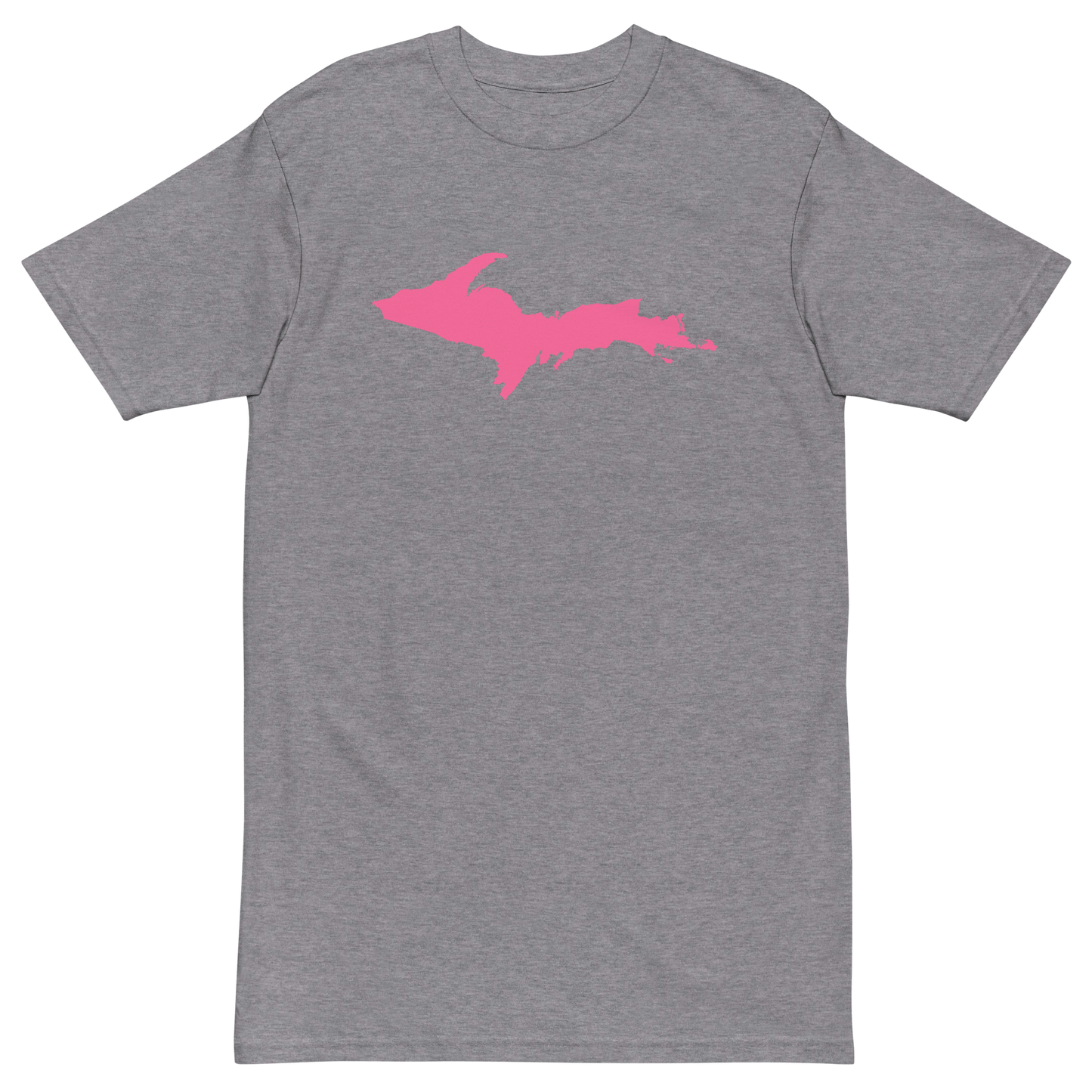 Michigan Upper Peninsula T-Shirt (w/ Pink UP Outline) | Men's Heavyweight