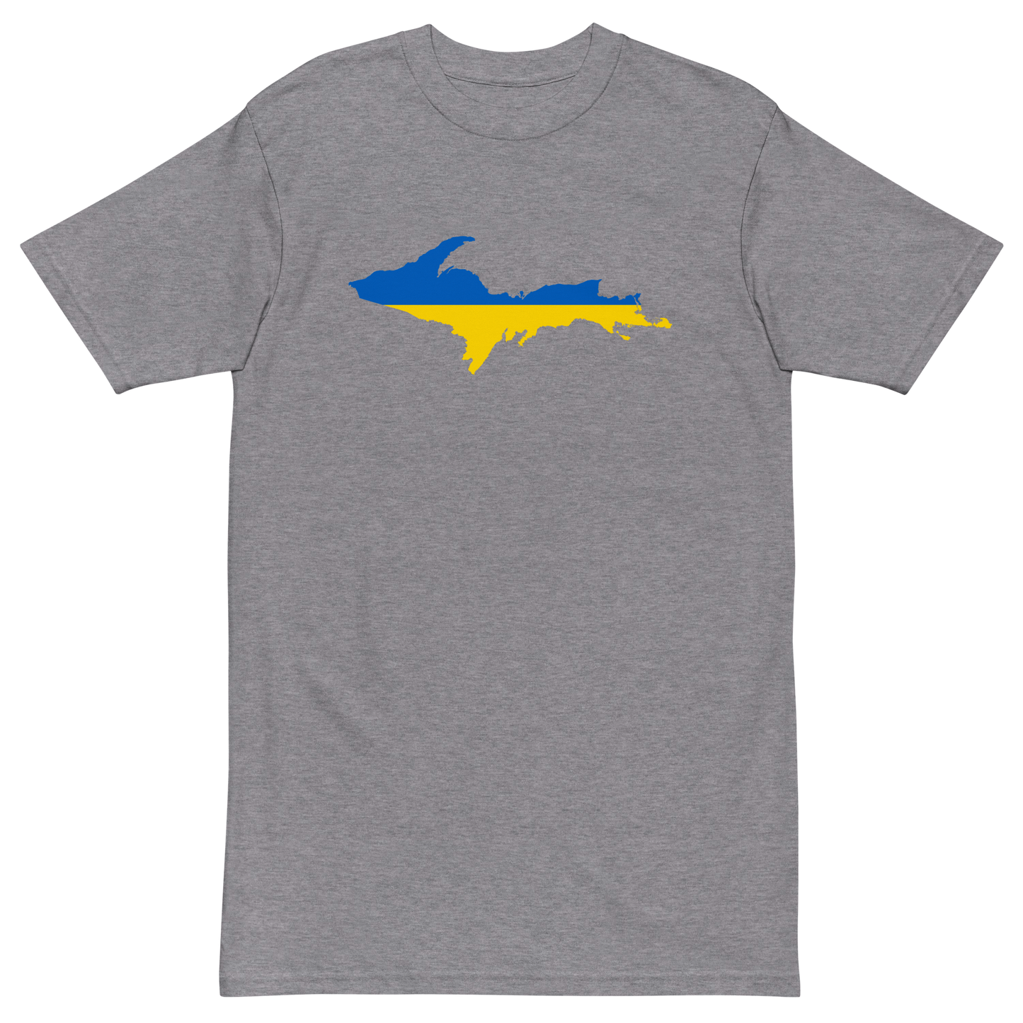 Michigan Upper Peninsula T-Shirt (w/ UP Ukraine Flag) | Men's Heavyweight