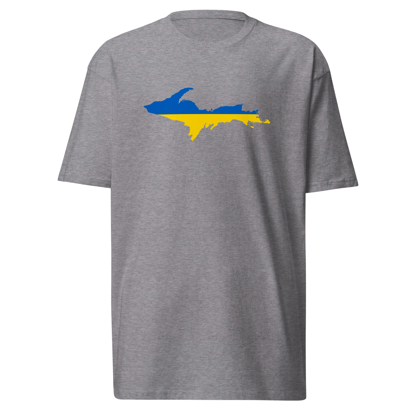 Michigan Upper Peninsula T-Shirt (w/ UP Ukraine Flag) | Men's Heavyweight