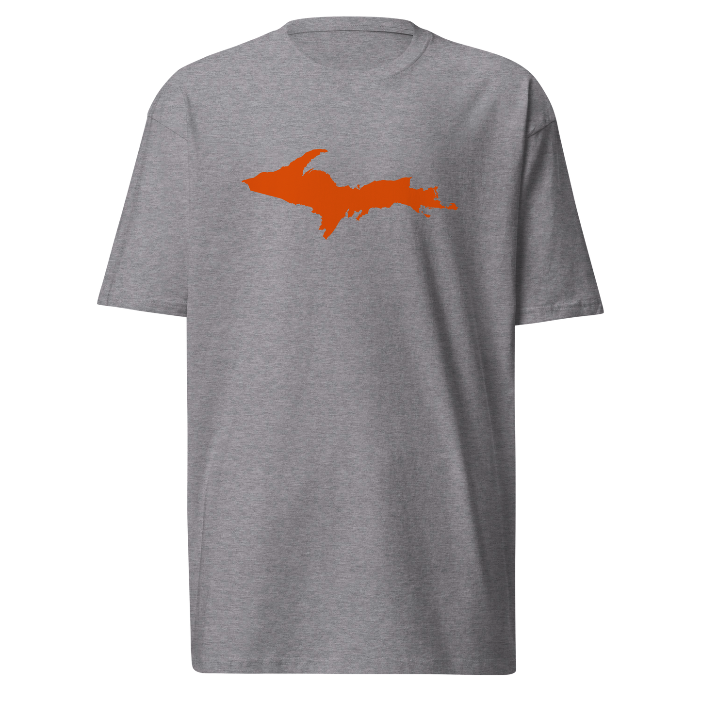 Michigan Upper Peninsula T-Shirt (w/ Orange Outline) | Men's Heavyweight