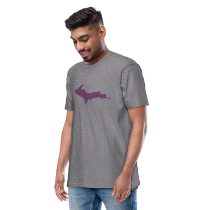 Michigan Upper Peninsula T-Shirt (w/ Plum UP Outline) | Men's Heavyweight