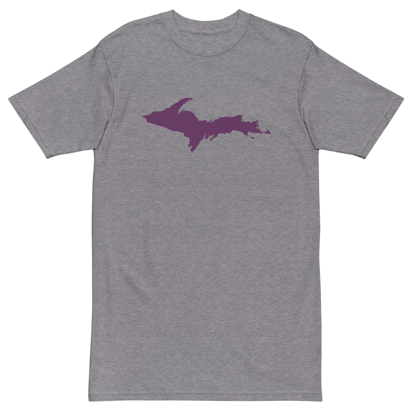 Michigan Upper Peninsula T-Shirt (w/ Plum UP Outline) | Men's Heavyweight