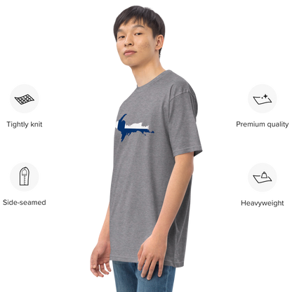 Michigan Upper Peninsula T-Shirt (w/ UP Finland Flag) | Men's Heavyweight