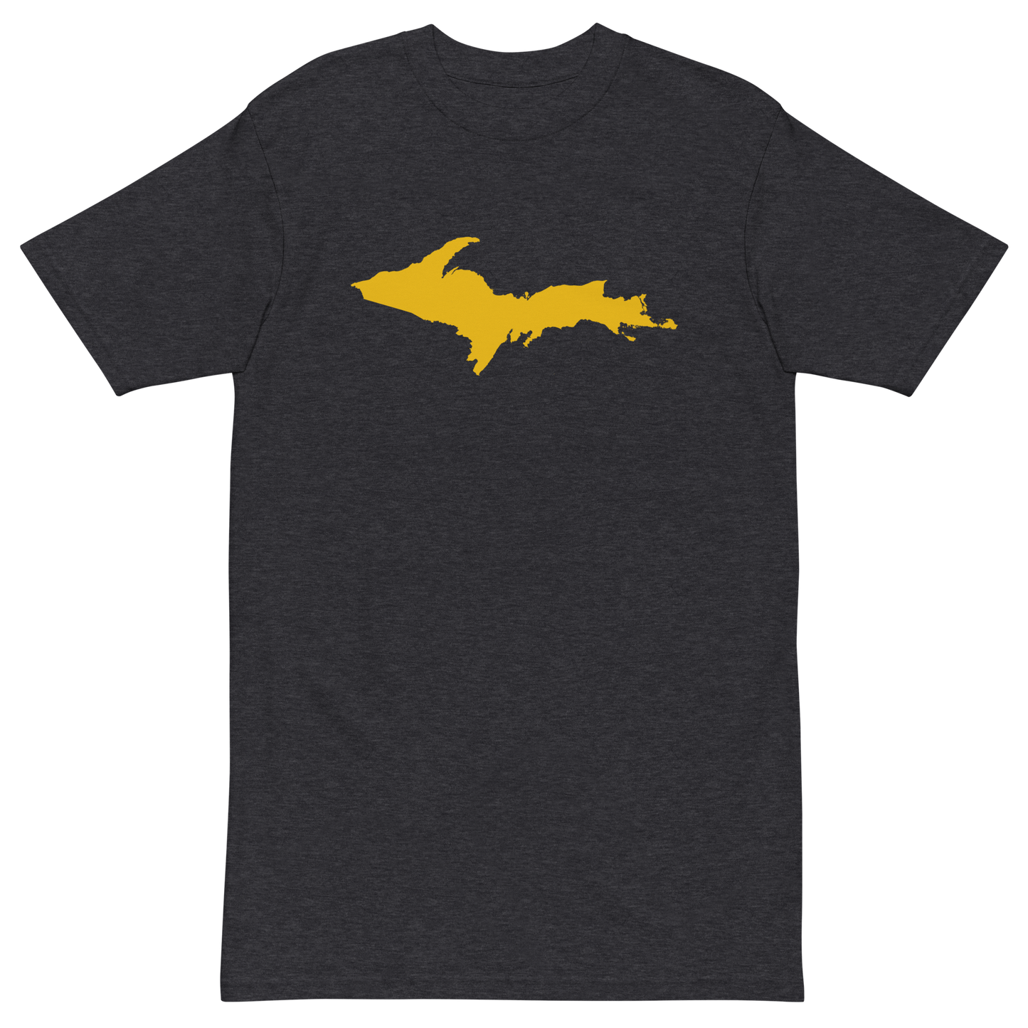 Michigan Upper Peninsula T-Shirt (w/ Gold UP Outline) | Men's Heavyweight