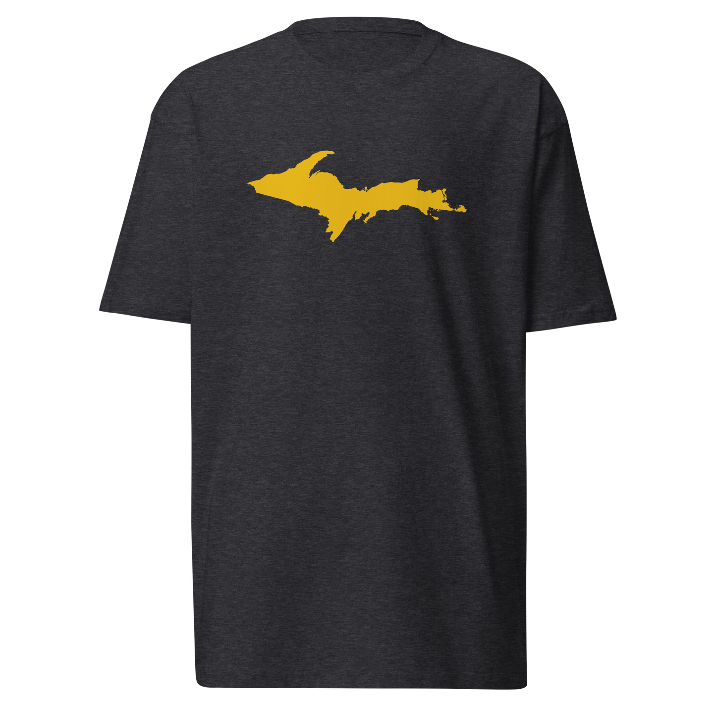 Michigan Upper Peninsula T-Shirt (w/ Gold UP Outline) | Men's Heavyweight