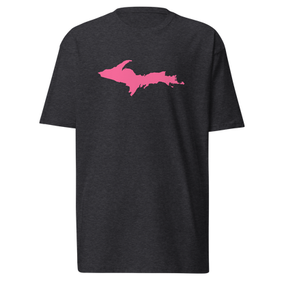 Michigan Upper Peninsula T-Shirt (w/ Pink UP Outline) | Men's Heavyweight