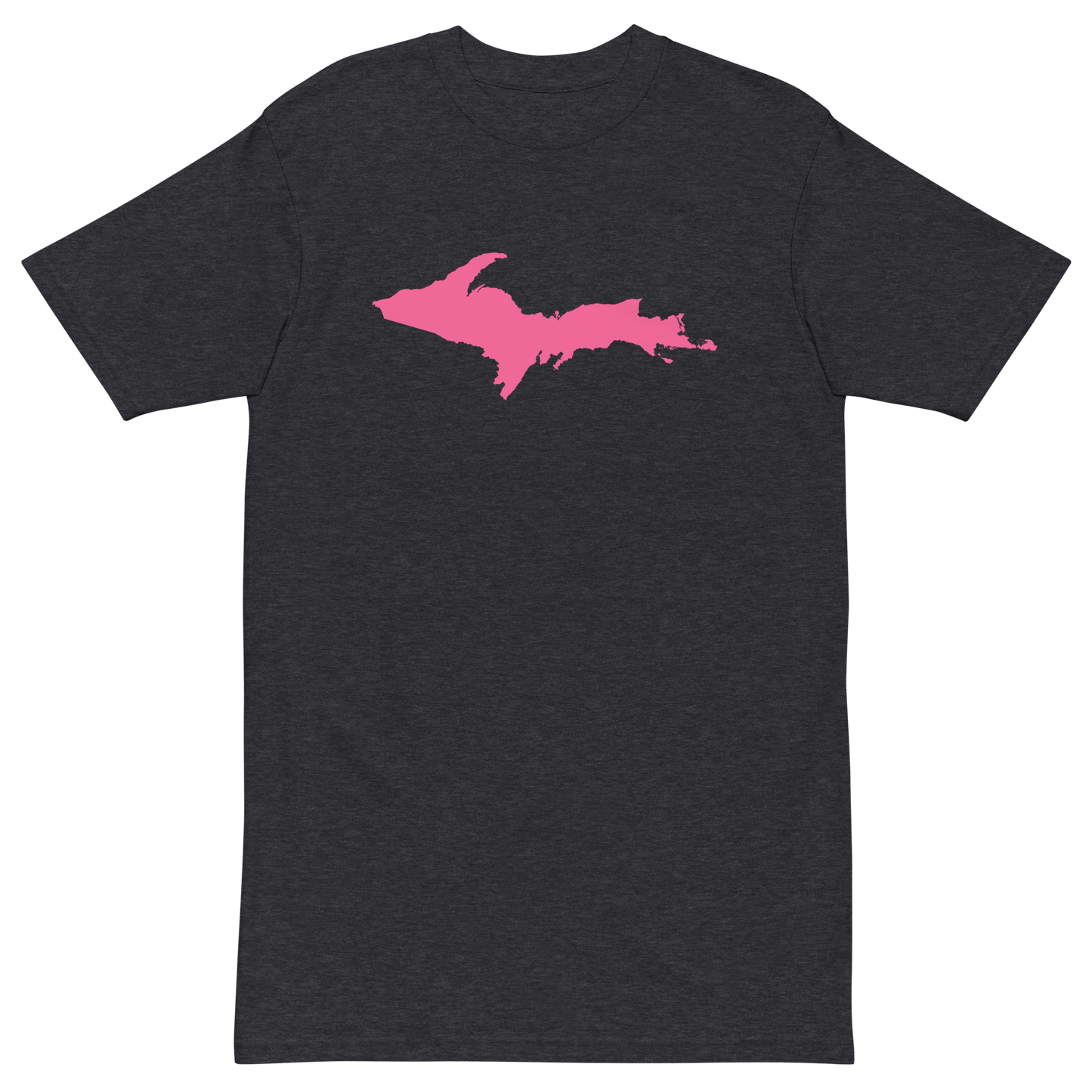 Michigan Upper Peninsula T-Shirt (w/ Pink UP Outline) | Men's Heavyweight