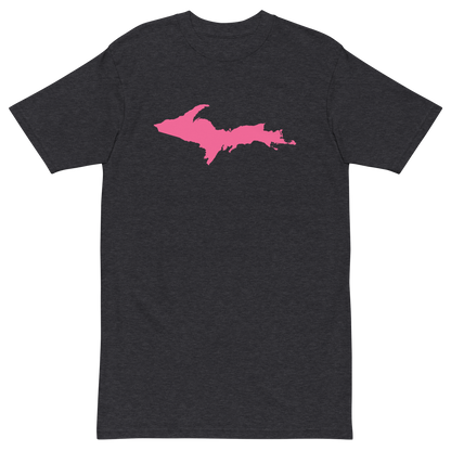 Michigan Upper Peninsula T-Shirt (w/ Pink UP Outline) | Men's Heavyweight