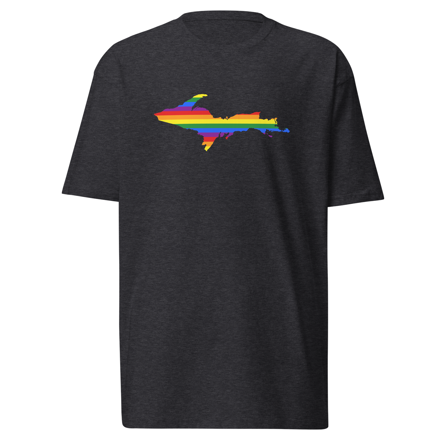 Michigan Upper Peninsula T-Shirt (w/ UP Rainbow Pride Flag) | Men's Heavyweight