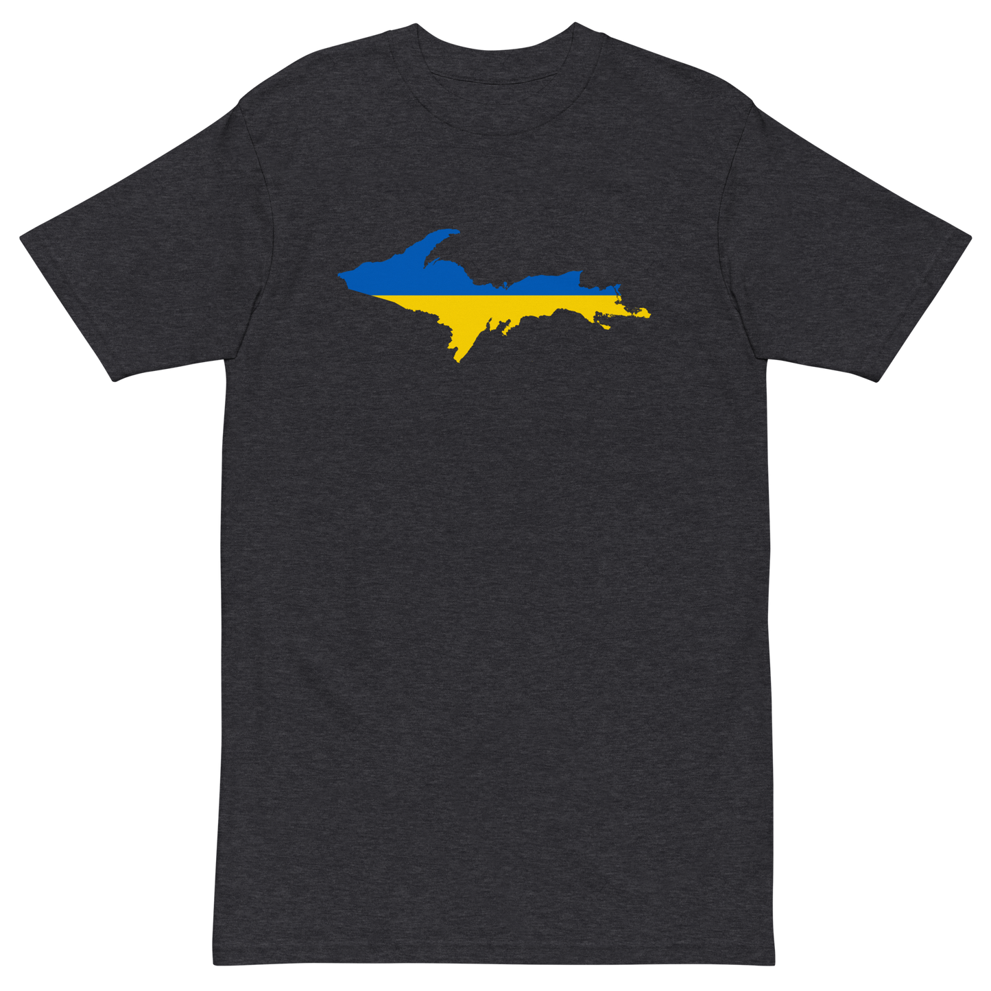 Michigan Upper Peninsula T-Shirt (w/ UP Ukraine Flag) | Men's Heavyweight