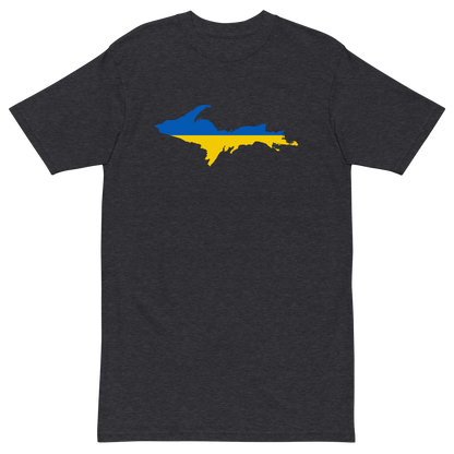 Michigan Upper Peninsula T-Shirt (w/ UP Ukraine Flag) | Men's Heavyweight