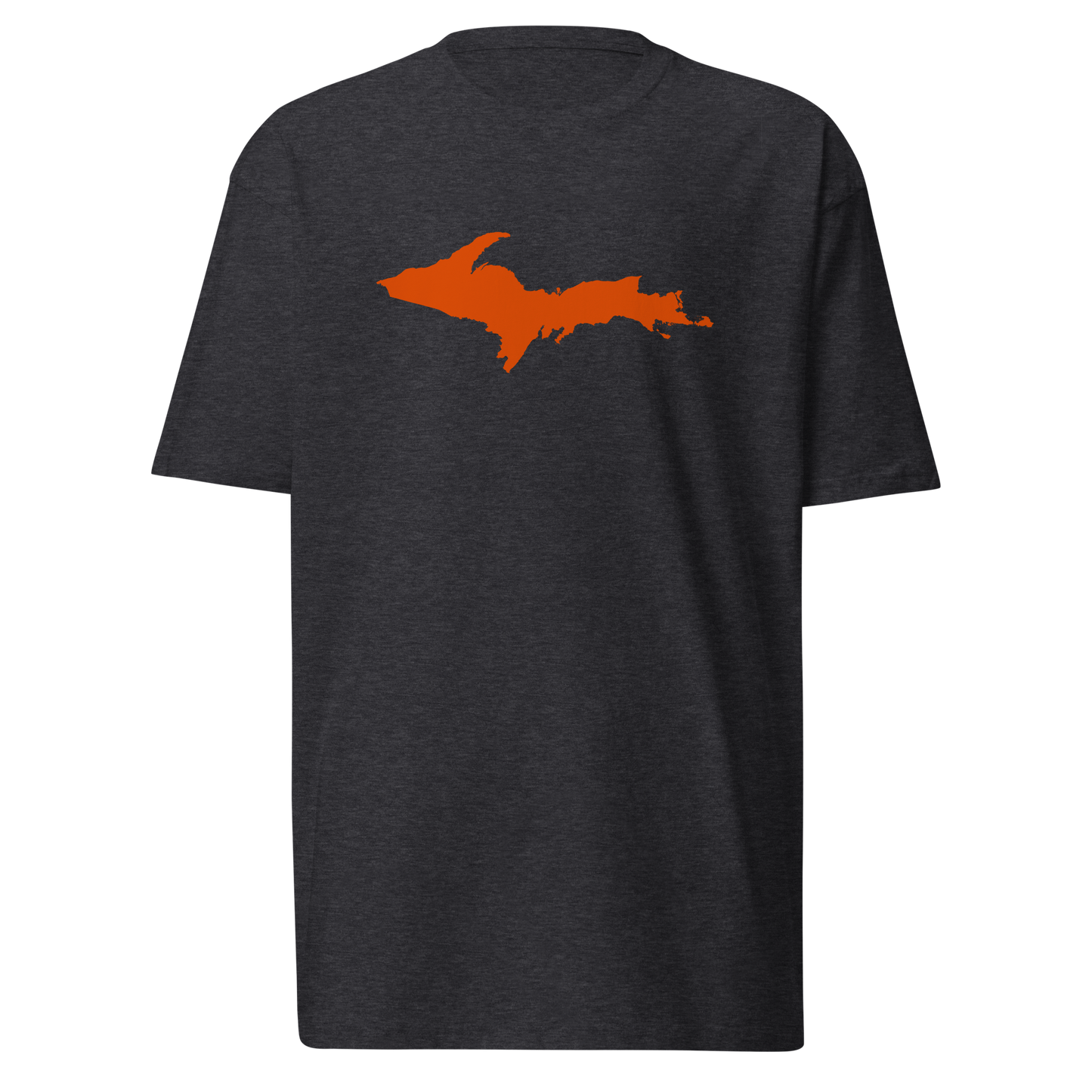 Michigan Upper Peninsula T-Shirt (w/ Orange Outline) | Men's Heavyweight