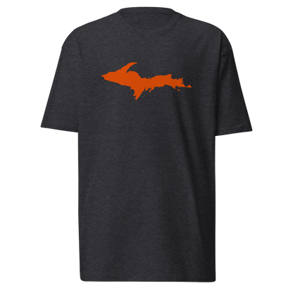 Michigan Upper Peninsula T-Shirt (w/ Orange Outline) | Men's Heavyweight