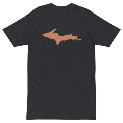 Michigan Upper Peninsula T-Shirt (w/ Copper Outline) | Men's Heavyweight