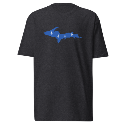 Michigan Upper Peninsula T-Shirt (w/ UP Quebec Flag) | Men's Heavyweight