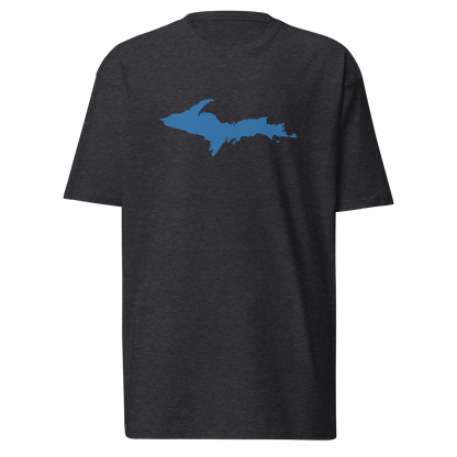 Michigan Upper Peninsula T-Shirt (w/ Blue UP Outline) | Men's Heavyweight