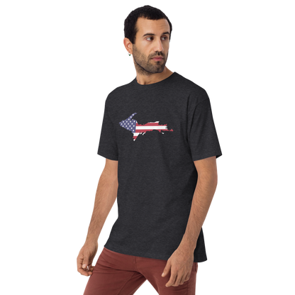 Michigan Upper Peninsula T-Shirt (w/ UP USA Flag) | Men's Heavyweight