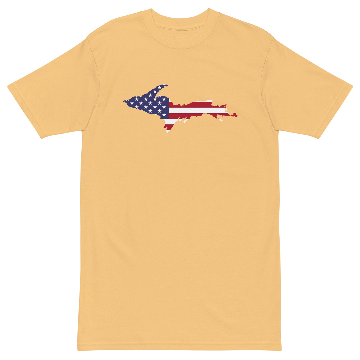 Michigan Upper Peninsula T-Shirt (w/ UP USA Flag) | Men's Heavyweight