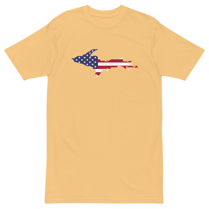 Michigan Upper Peninsula T-Shirt (w/ UP USA Flag) | Men's Heavyweight