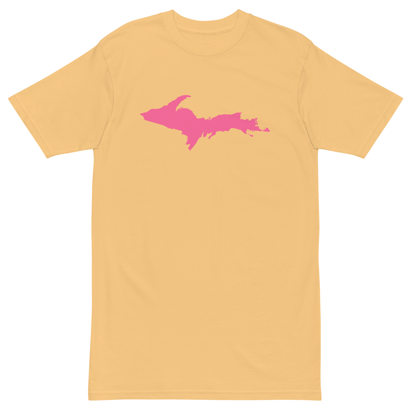 Michigan Upper Peninsula T-Shirt (w/ Pink UP Outline) | Men's Heavyweight