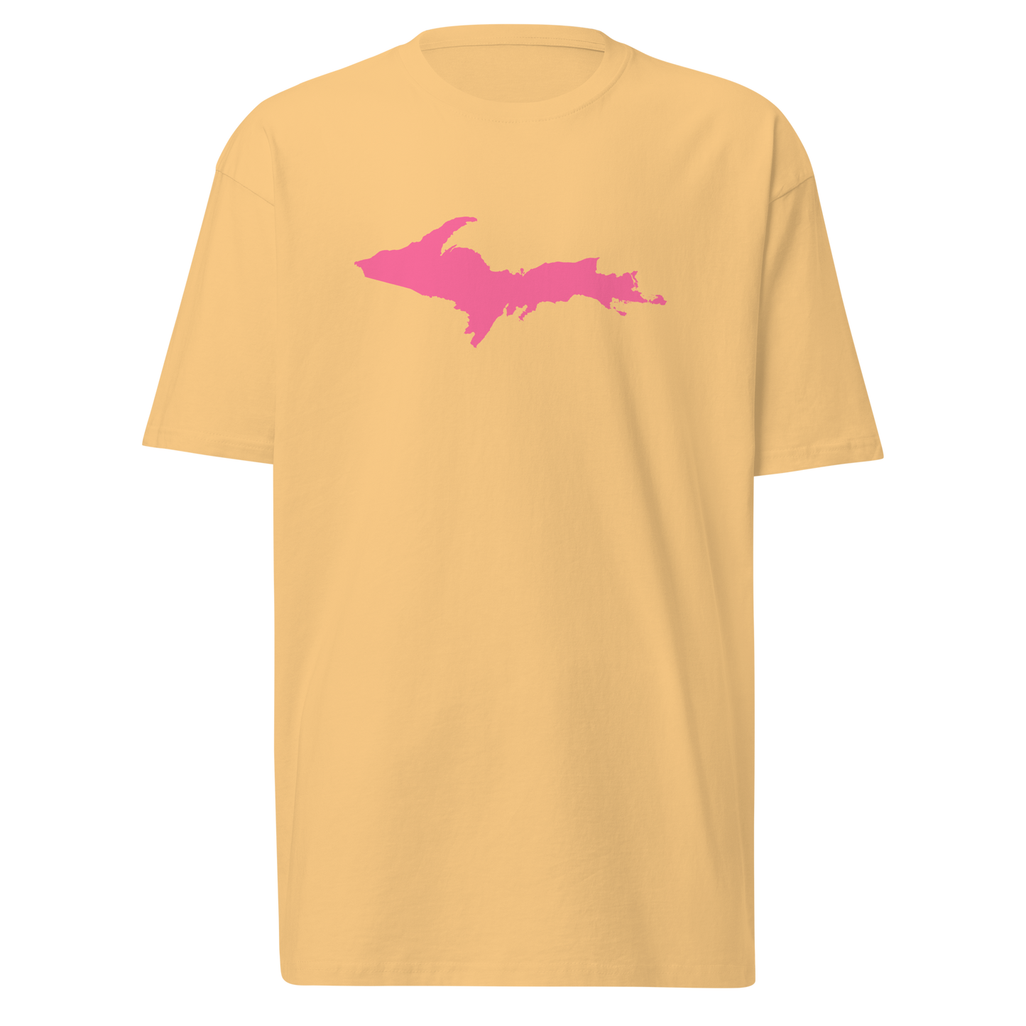 Michigan Upper Peninsula T-Shirt (w/ Pink UP Outline) | Men's Heavyweight