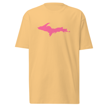 Michigan Upper Peninsula T-Shirt (w/ Pink UP Outline) | Men's Heavyweight