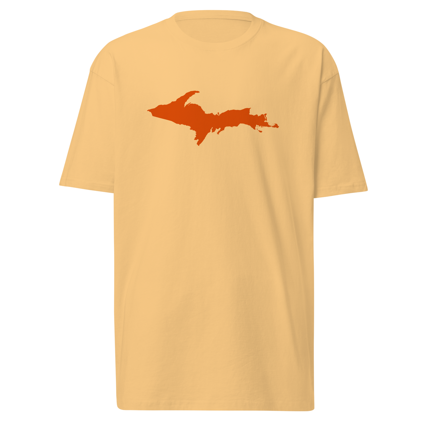 Michigan Upper Peninsula T-Shirt (w/ Orange Outline) | Men's Heavyweight