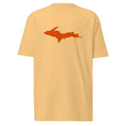 Michigan Upper Peninsula T-Shirt (w/ Orange Outline) | Men's Heavyweight