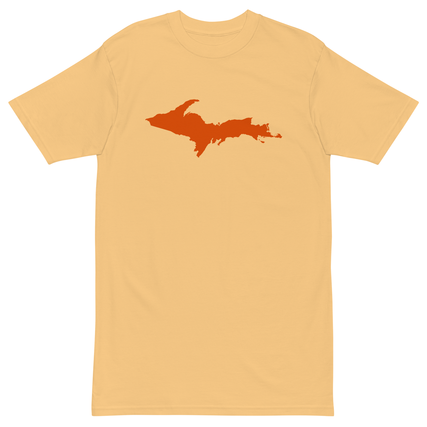 Michigan Upper Peninsula T-Shirt (w/ Orange Outline) | Men's Heavyweight