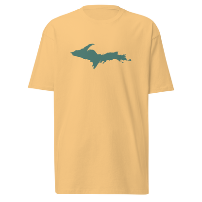 Michigan Upper Peninsula T-Shirt (w/ Copper Green UP Outline) | Men's Heavyweight