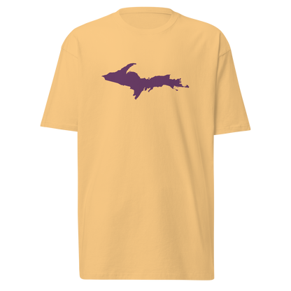 Michigan Upper Peninsula T-Shirt (w/ Plum UP Outline) | Men's Heavyweight