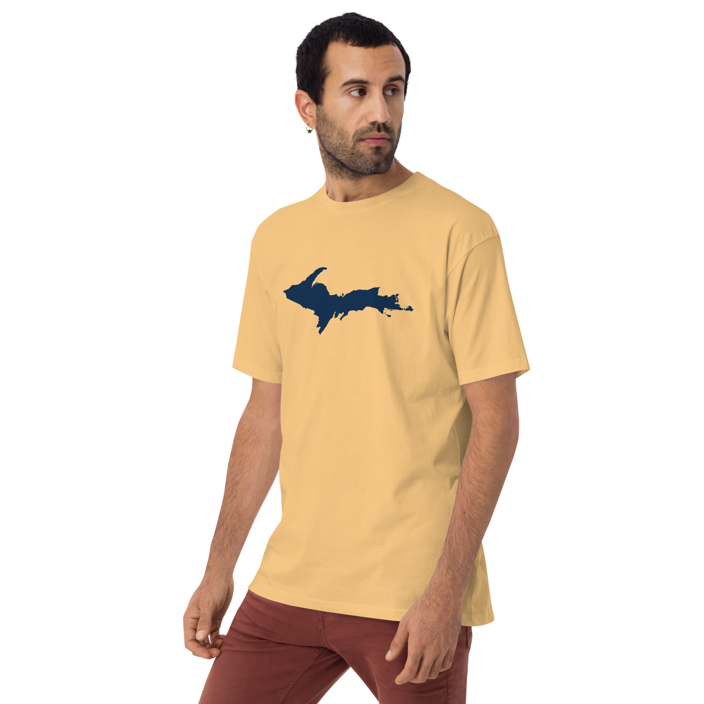 Michigan Upper Peninsula T-Shirt (w/ UP Outline) | Men's Heavyweight