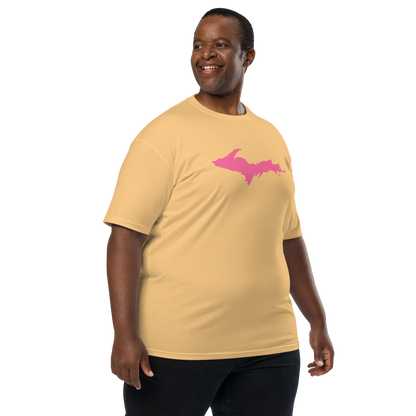 Michigan Upper Peninsula T-Shirt (w/ Pink UP Outline) | Men's Heavyweight