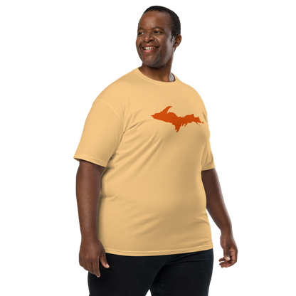 Michigan Upper Peninsula T-Shirt (w/ Orange Outline) | Men's Heavyweight