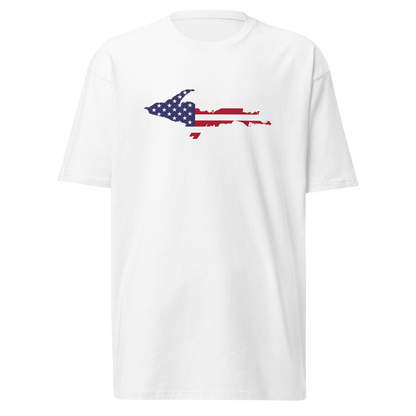 Michigan Upper Peninsula T-Shirt (w/ UP USA Flag) | Men's Heavyweight