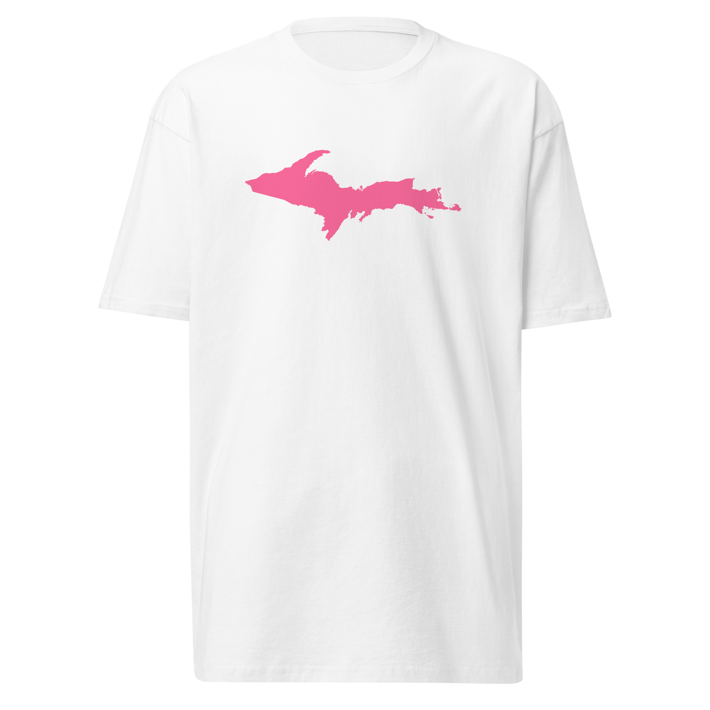 Michigan Upper Peninsula T-Shirt (w/ Pink UP Outline) | Men's Heavyweight