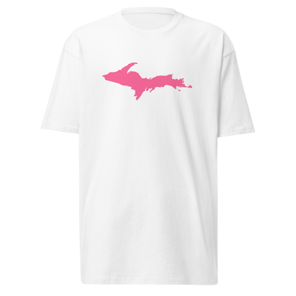 Michigan Upper Peninsula T-Shirt (w/ Pink UP Outline) | Men's Heavyweight