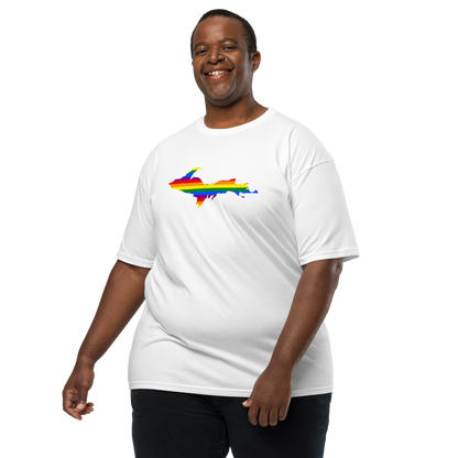 Michigan Upper Peninsula T-Shirt (w/ UP Rainbow Pride Flag) | Men's Heavyweight