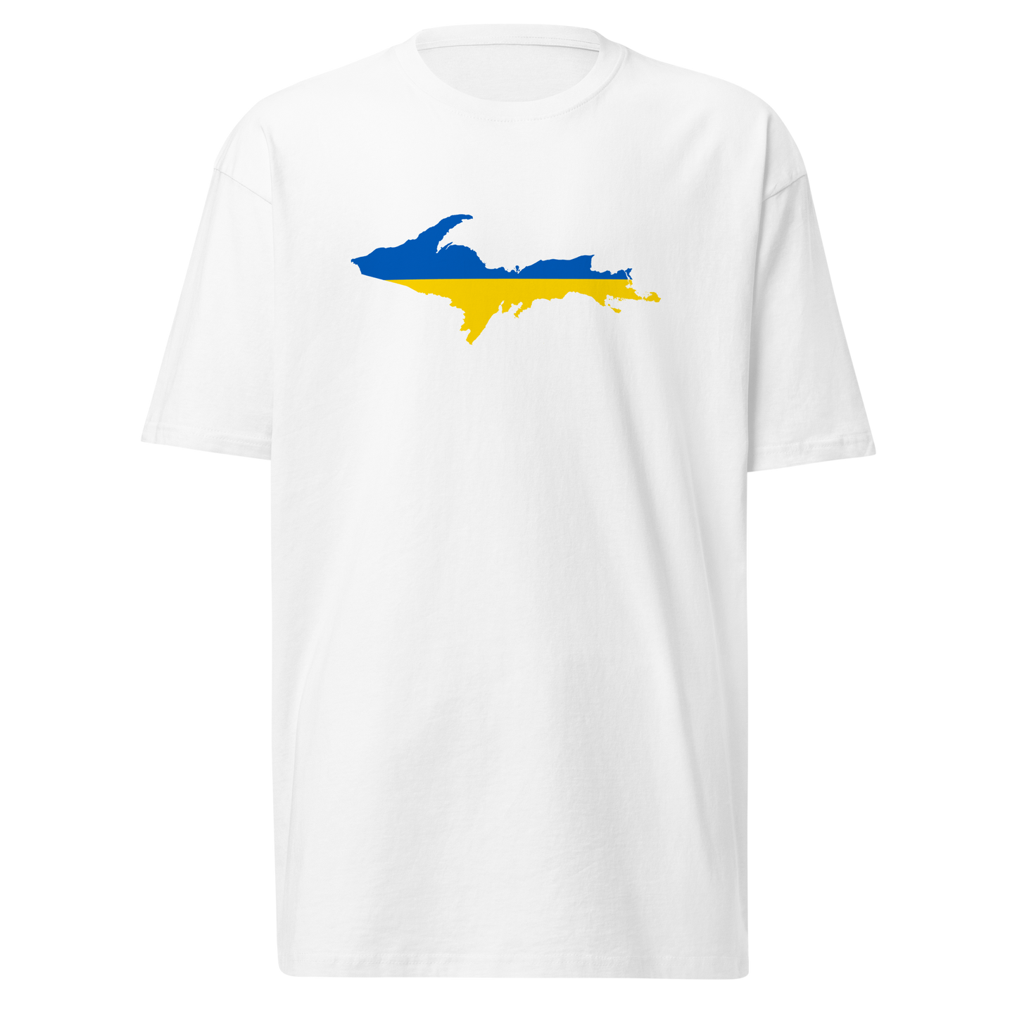 Michigan Upper Peninsula T-Shirt (w/ UP Ukraine Flag) | Men's Heavyweight