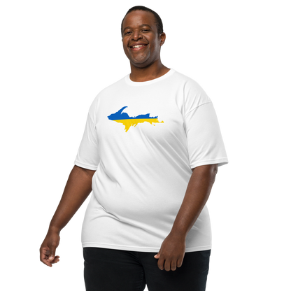 Michigan Upper Peninsula T-Shirt (w/ UP Ukraine Flag) | Men's Heavyweight