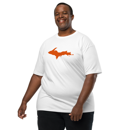 Michigan Upper Peninsula T-Shirt (w/ Orange Outline) | Men's Heavyweight