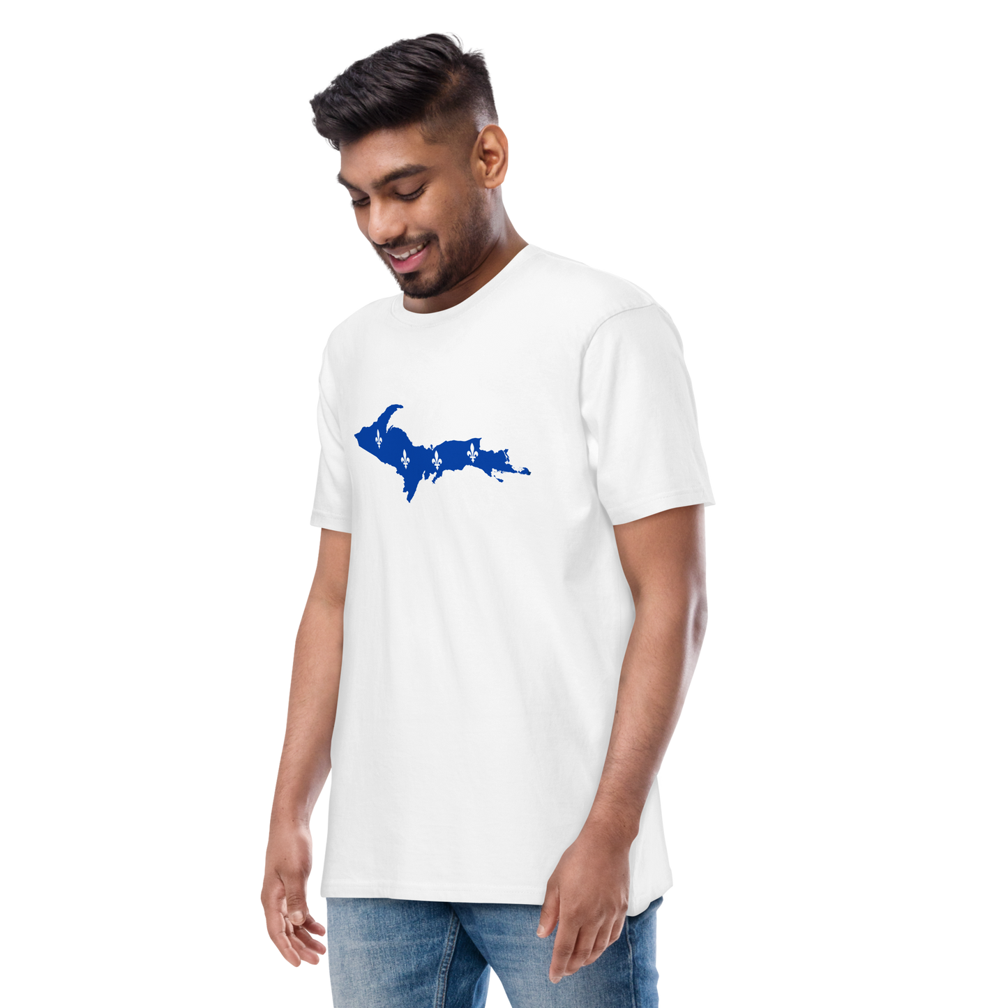 Michigan Upper Peninsula T-Shirt (w/ UP Quebec Flag) | Men's Heavyweight