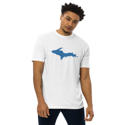 Michigan Upper Peninsula T-Shirt (w/ Blue UP Outline) | Men's Heavyweight