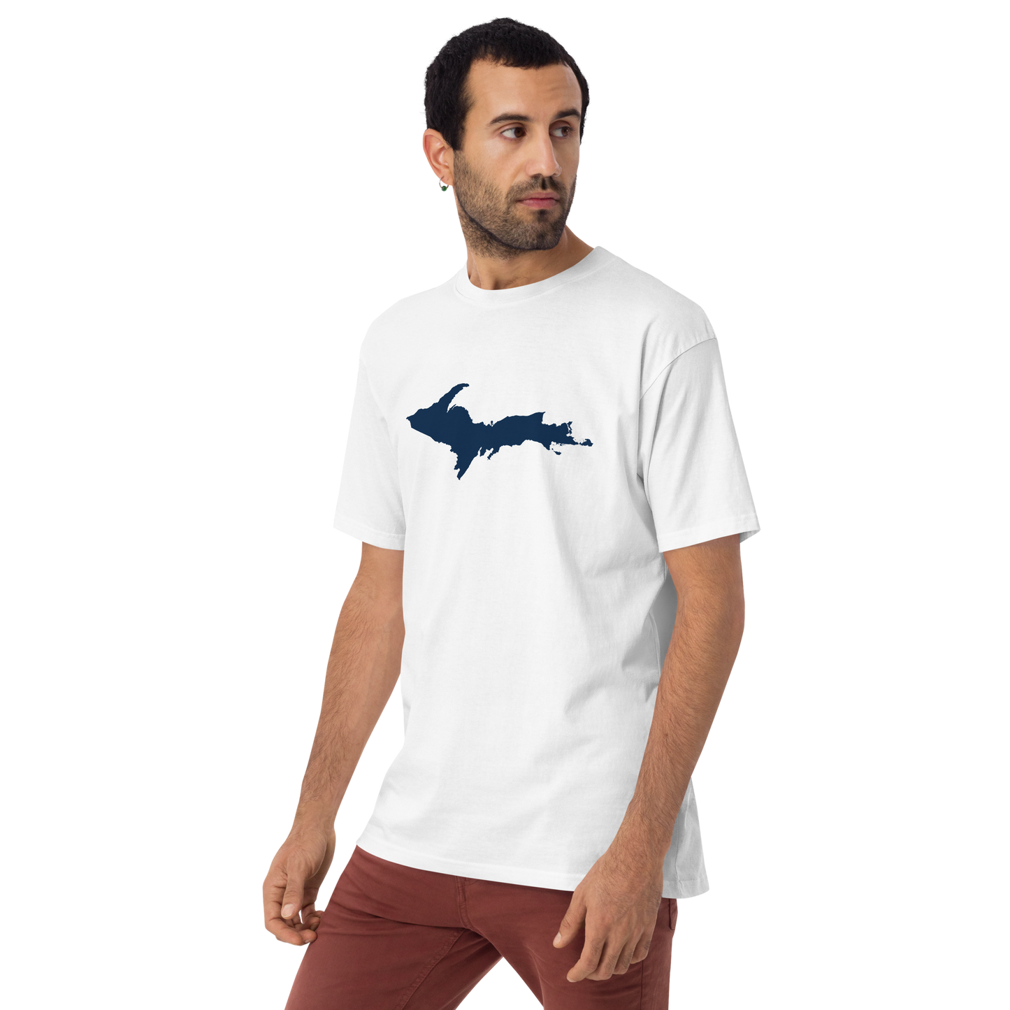 Michigan Upper Peninsula T-Shirt (w/ UP Outline) | Men's Heavyweight