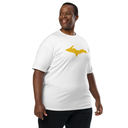 Michigan Upper Peninsula T-Shirt (w/ Gold UP Outline) | Men's Heavyweight