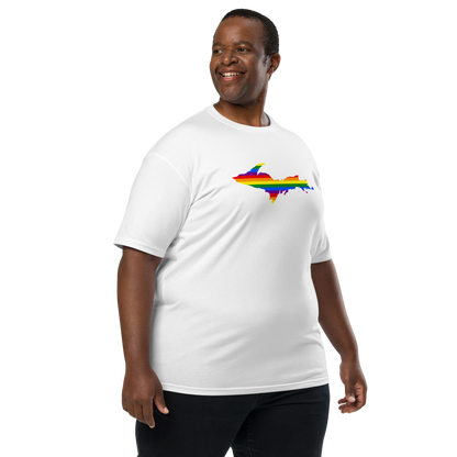 Michigan Upper Peninsula T-Shirt (w/ UP Rainbow Pride Flag) | Men's Heavyweight