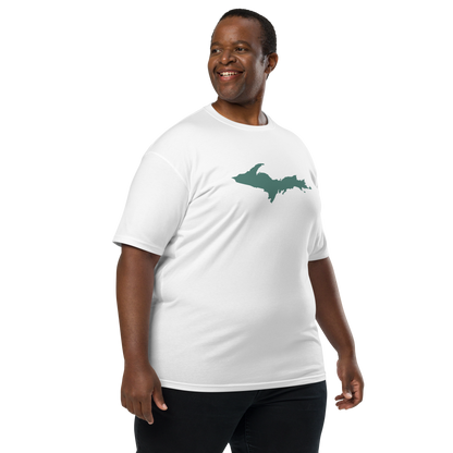 Michigan Upper Peninsula T-Shirt (w/ Copper Green UP Outline) | Men's Heavyweight